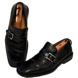 Bruno Magli Black Leather Loafers Men's Size US 7.5 F (med) Monk Strap